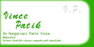 vince patik business card